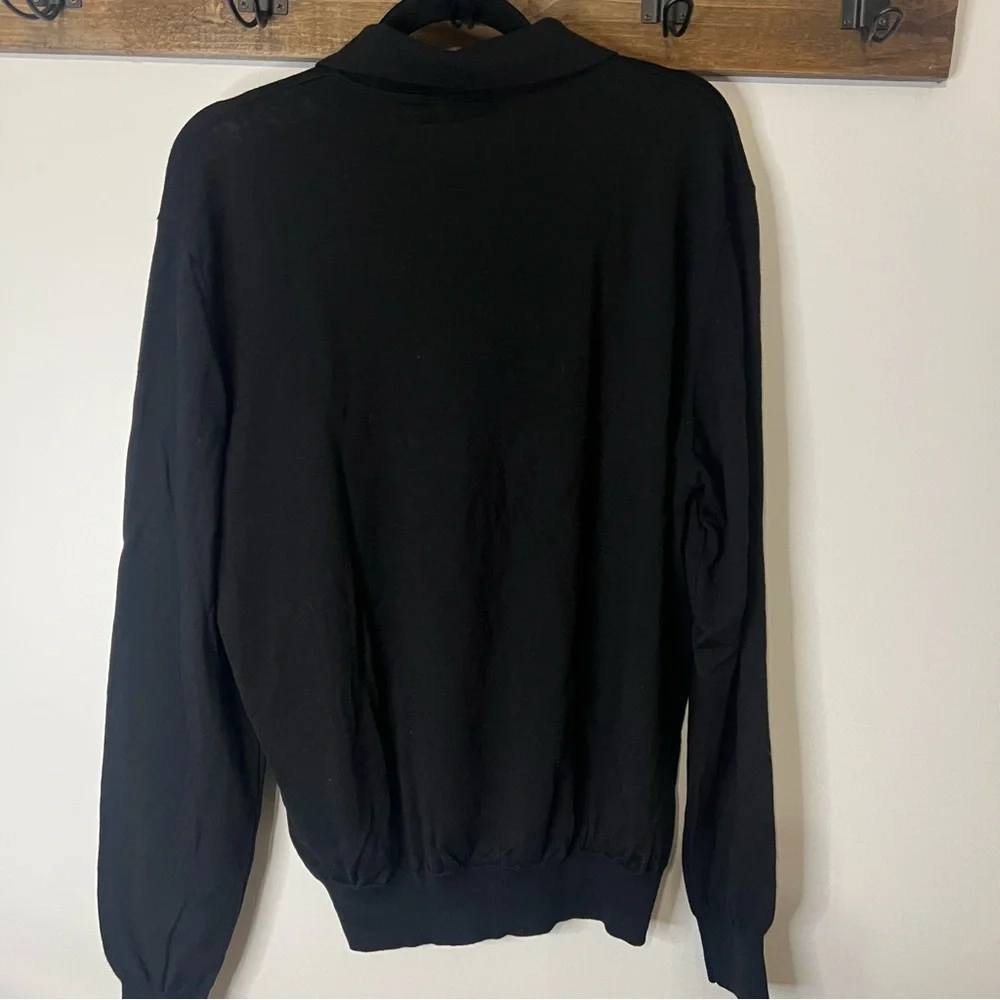 JOOP! 100% Virgin Wool Black Long Sleeve Luxury Polo Sweater Men’s EU 54 XL